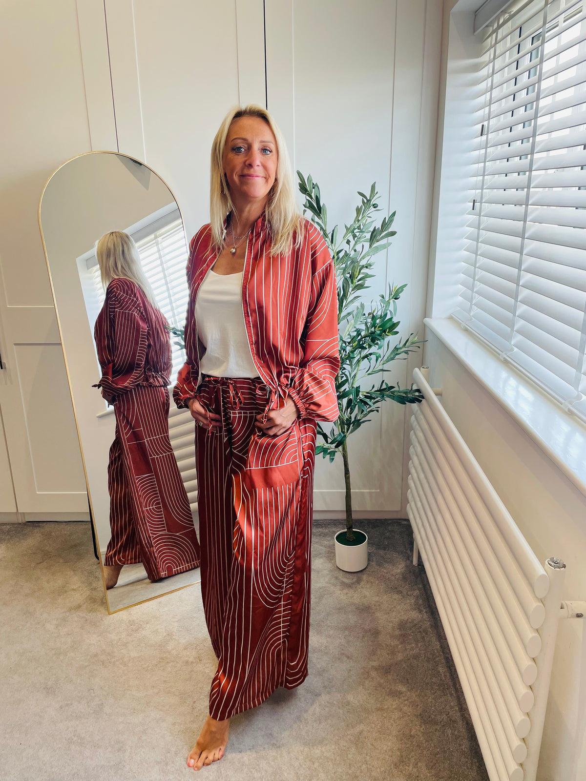 Rust satin co-ord