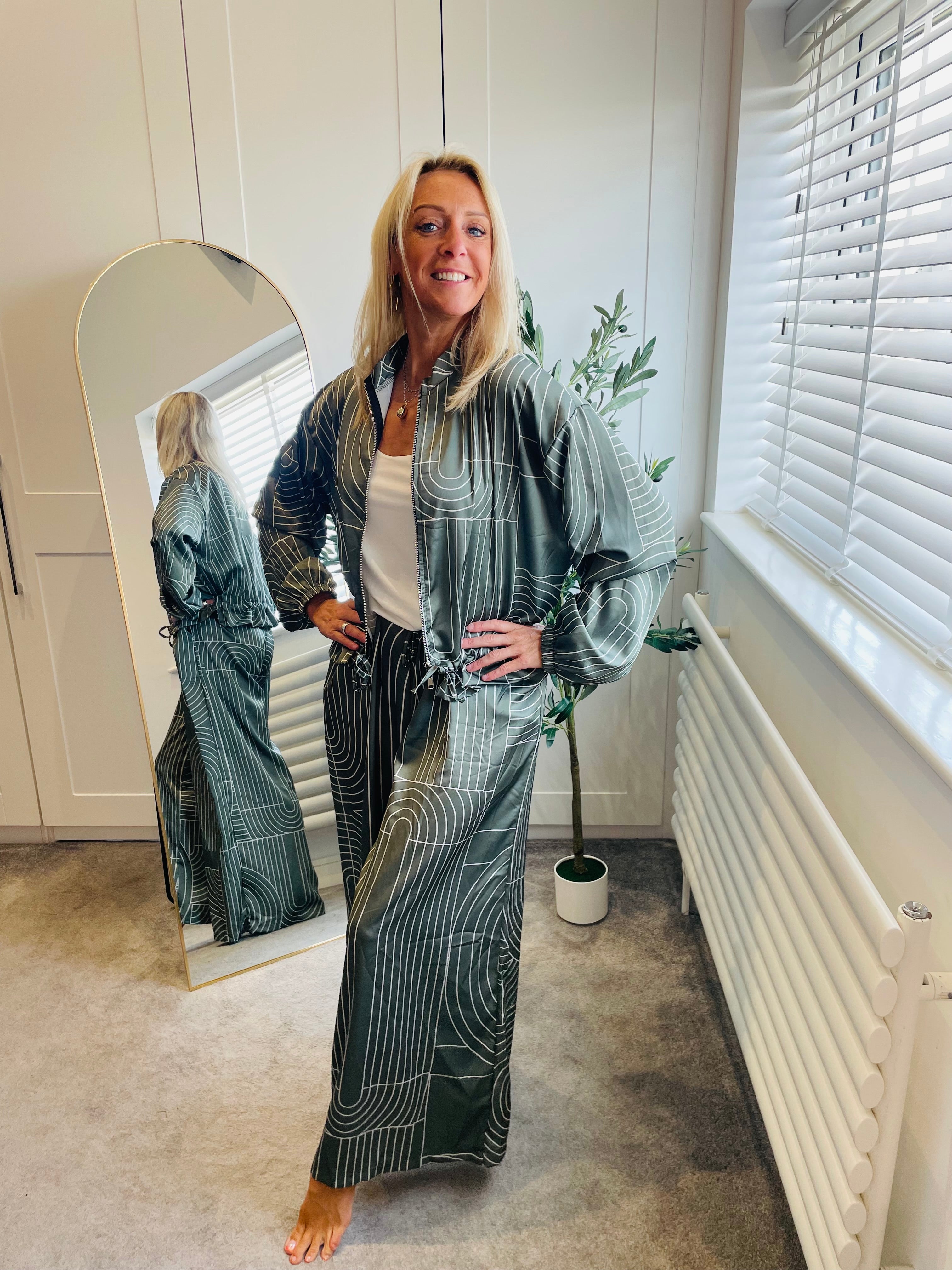 Green Satin Co-ord