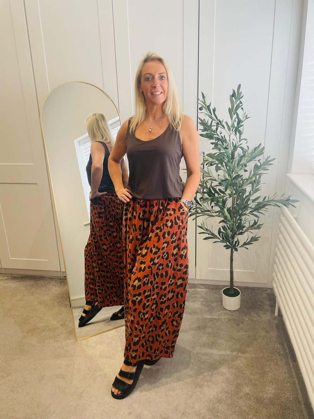 Leopard Needle Cord Trouser