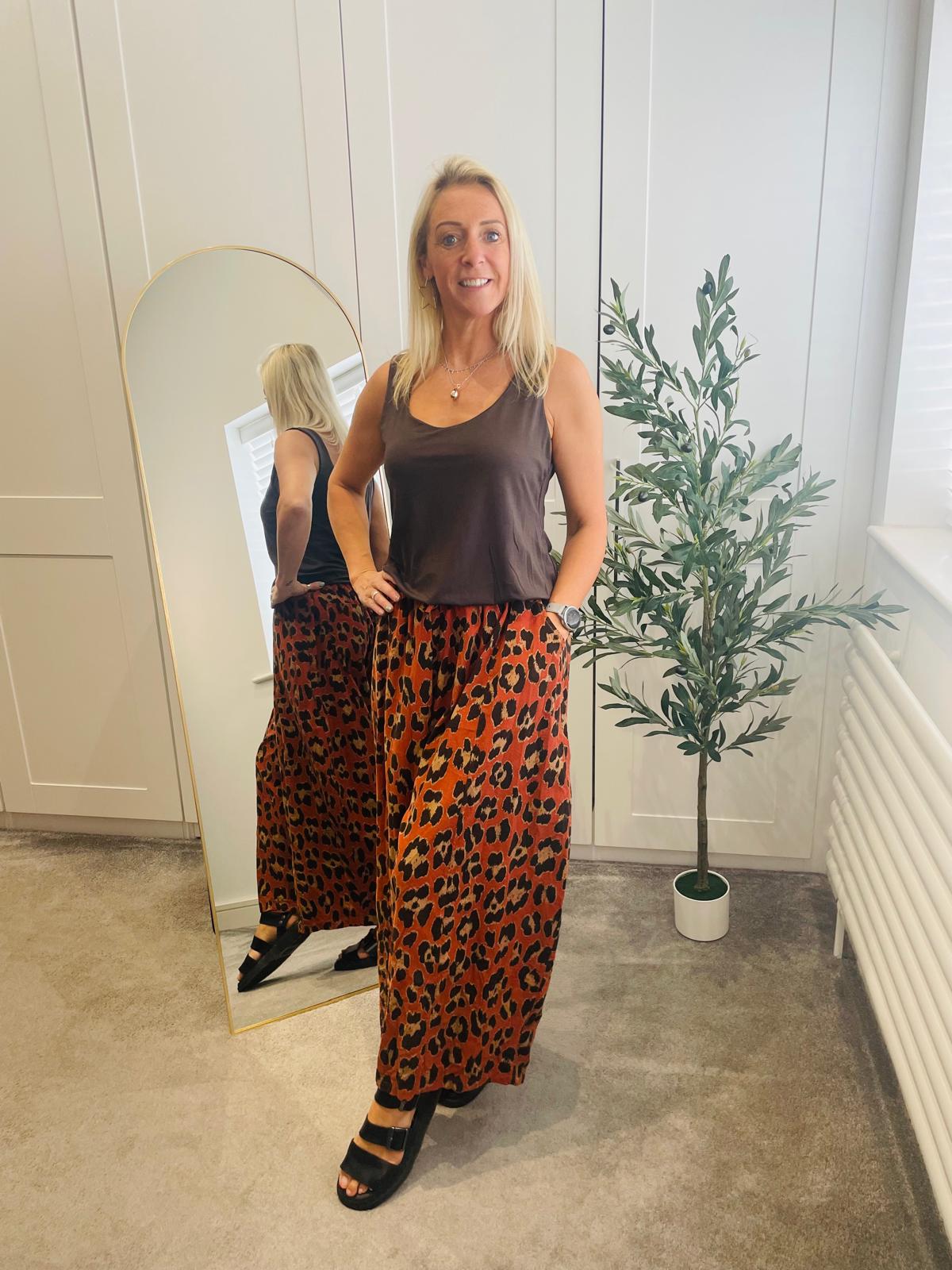 Leopard Needle Cord Trouser