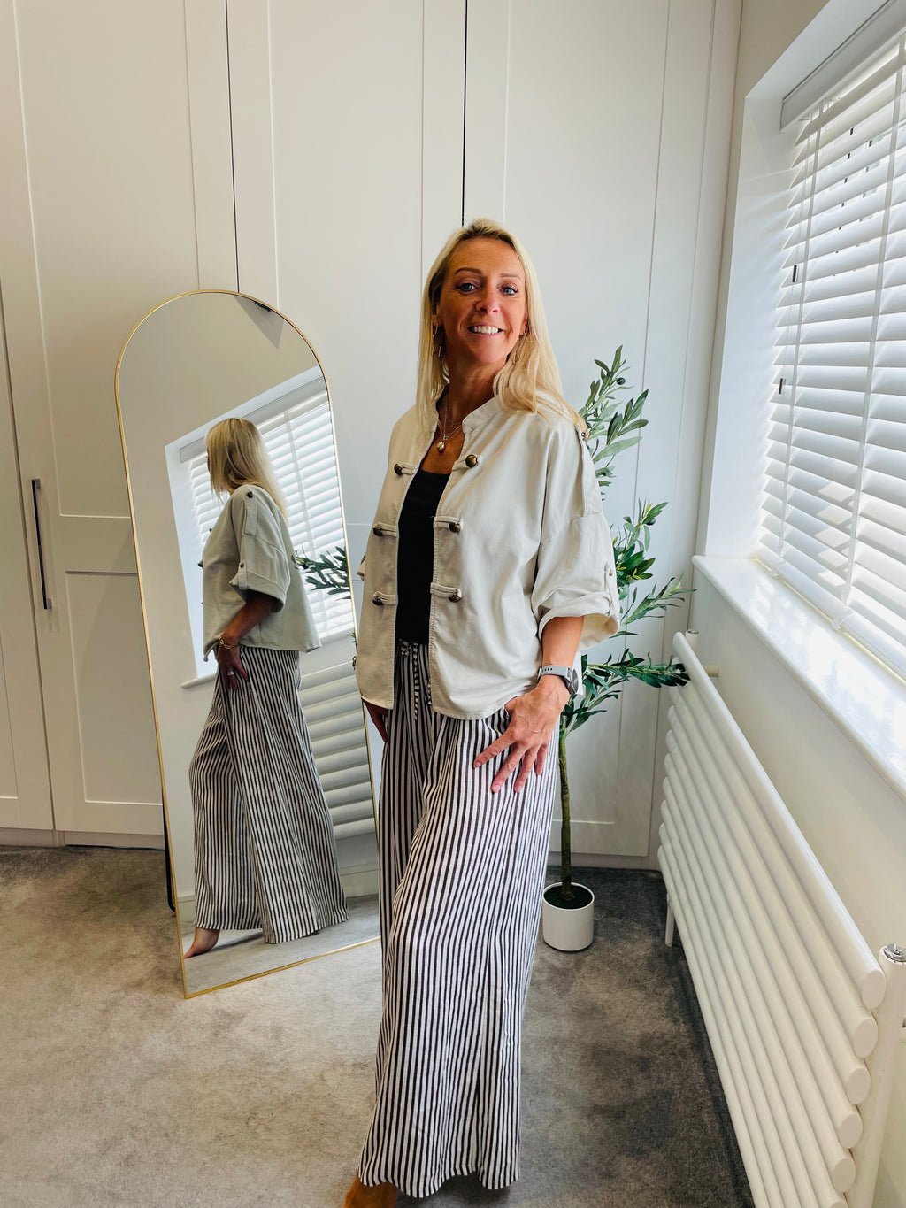 Stripe Linen Trousers