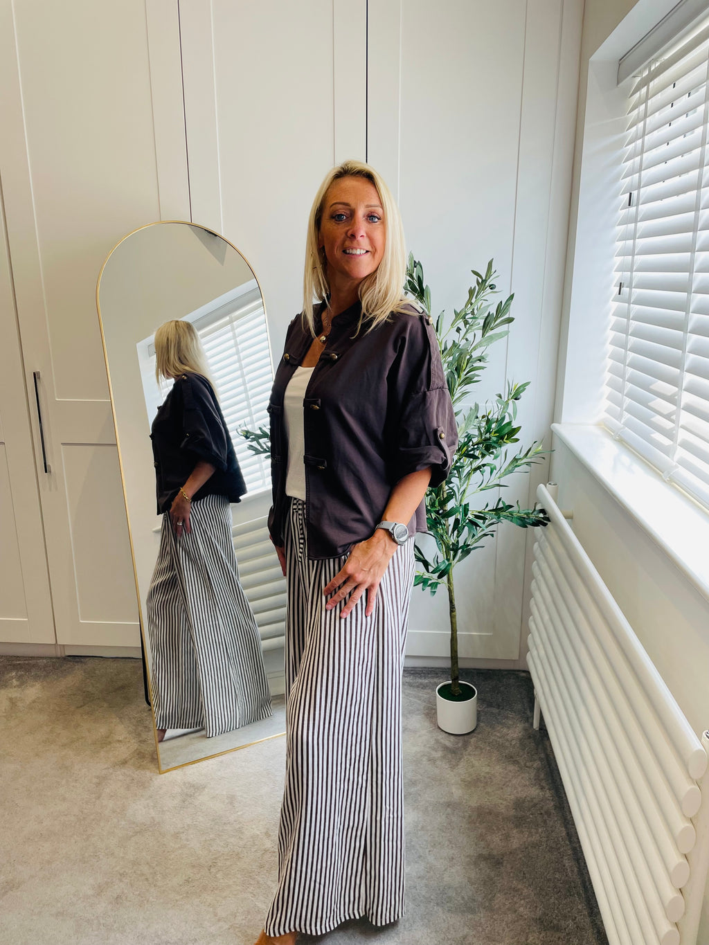 Stripe Linen Trousers