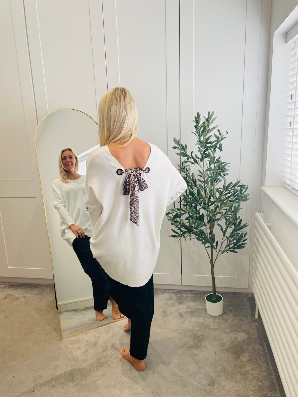 Leopard Tie Back Jumper