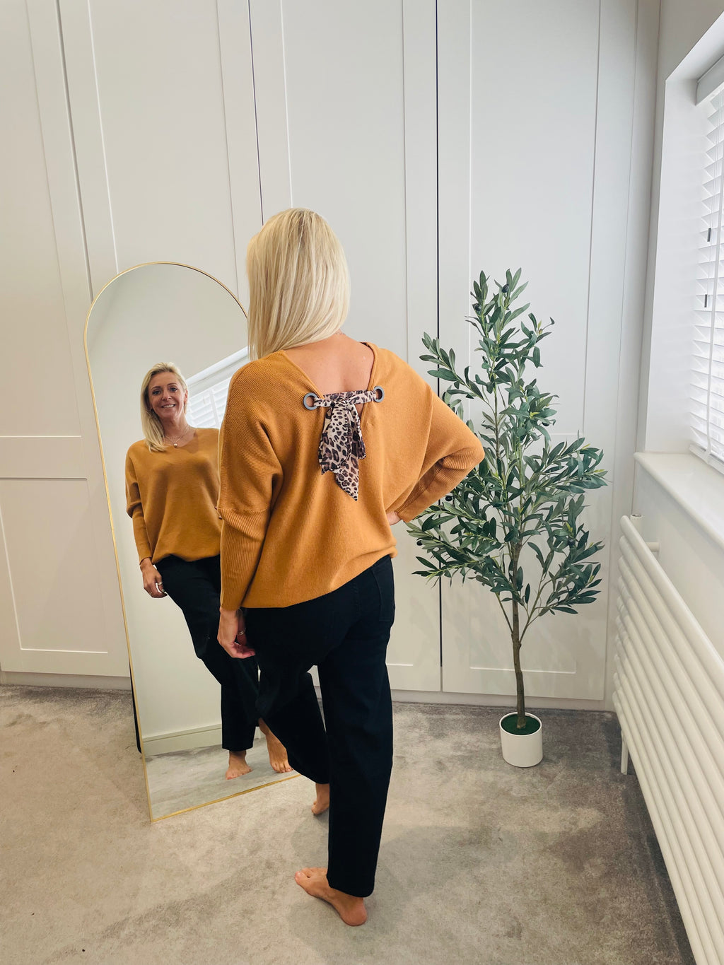 Leopard Tie Back Jumper