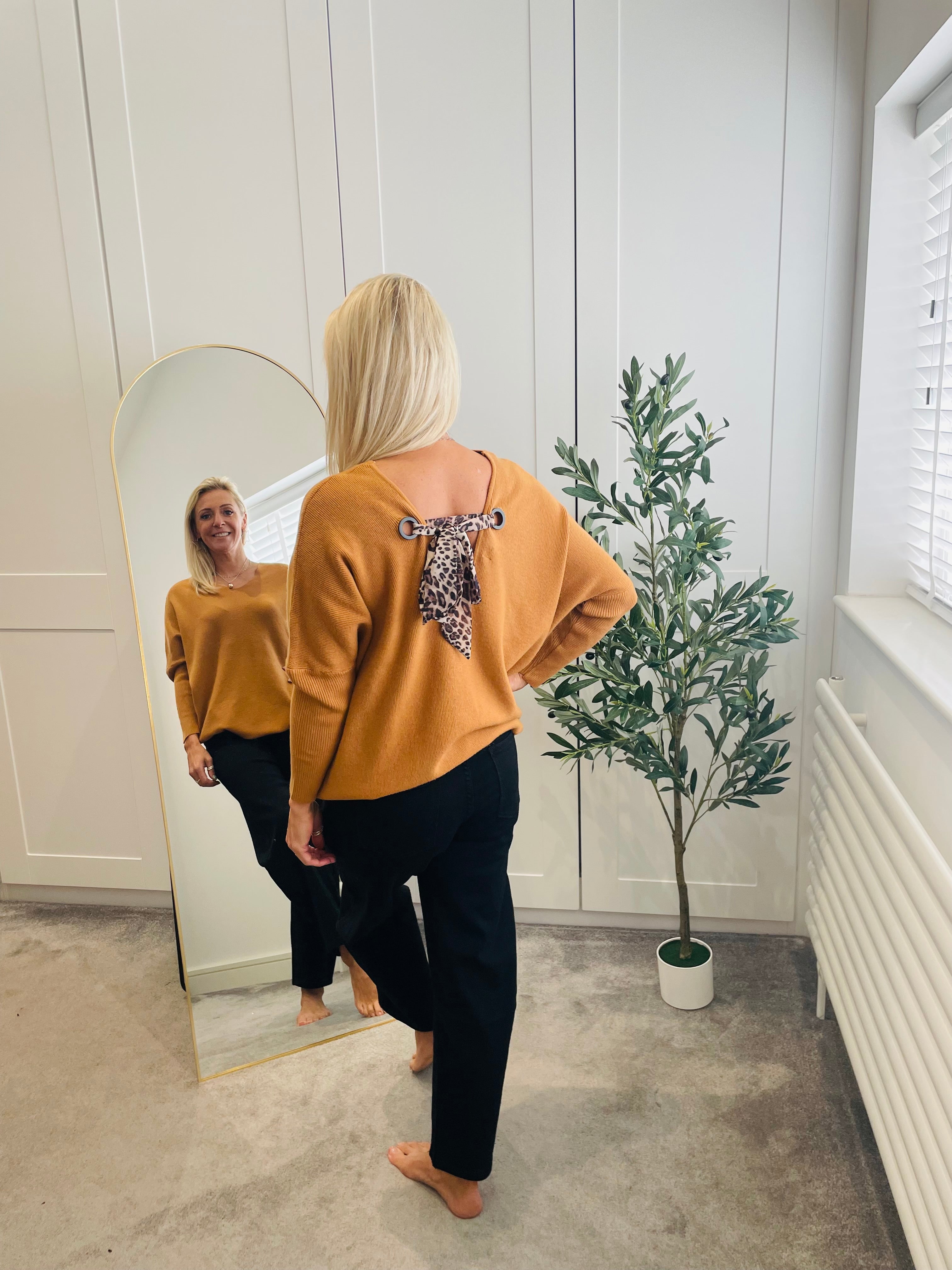 Leopard Tie Back Jumper