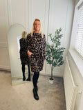 Animal Cowl Neck Dress