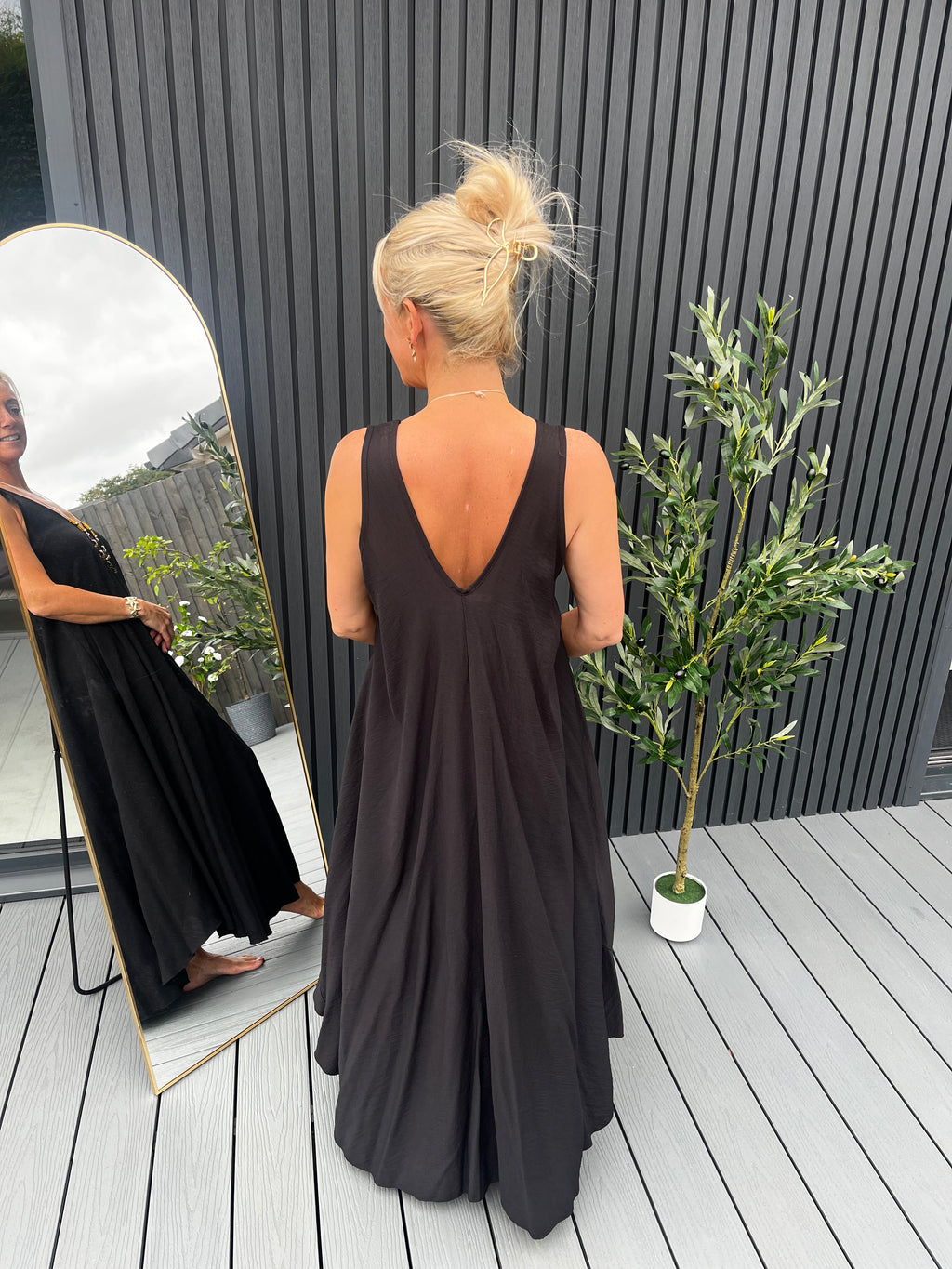 Black V Neck Dress