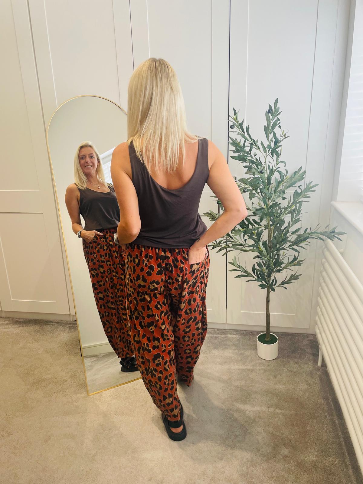 Leopard Needle Cord Trouser