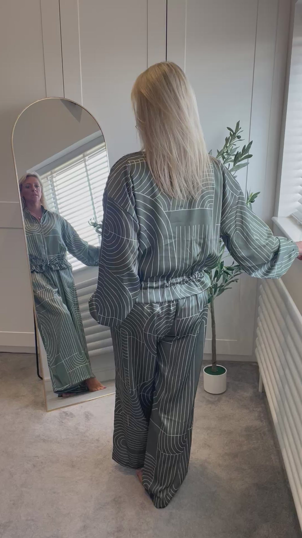 Green Satin Co-ord