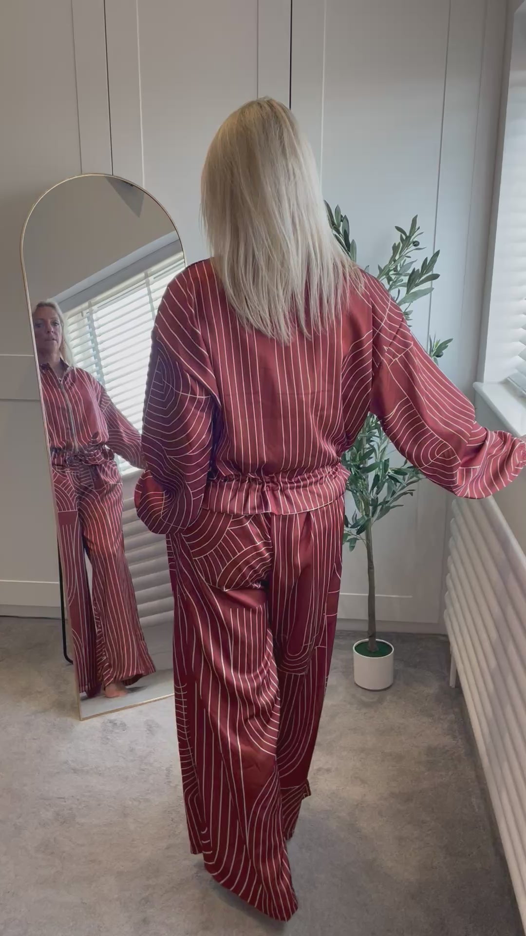 Rust satin co-ord